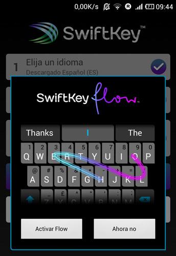 Interfaz de SwiftKey Flow