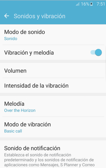 Vibracion Samsung Galaxy S6