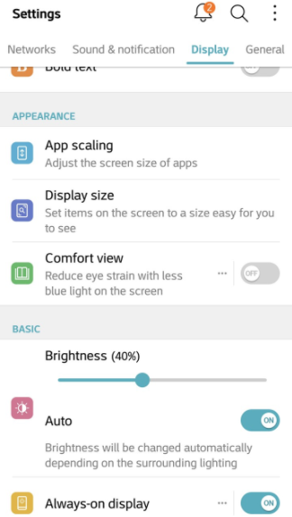 lg g6 ajustes