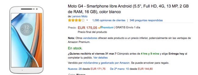 precio moto g4