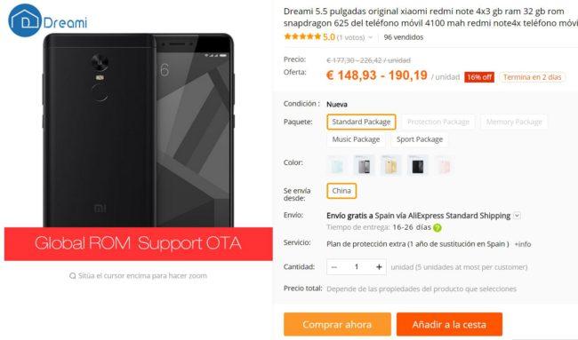 comprar el Xiaomi Redmi Note 4X