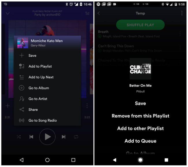 aplicación móvil de Spotify
