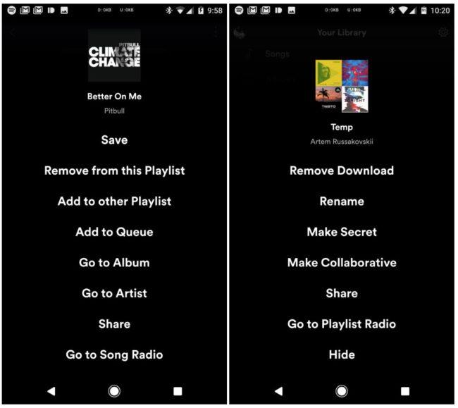 aplicación móvil de Spotify