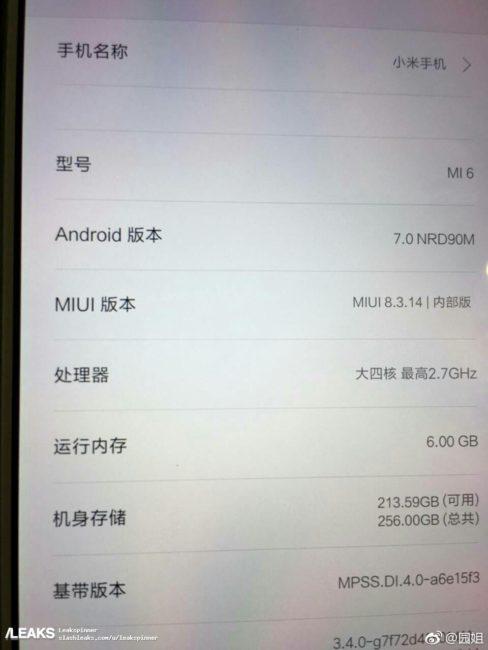 versión de 256GB del Xiaomi Mi6