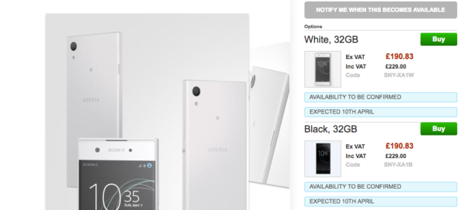 precio xperia xa1