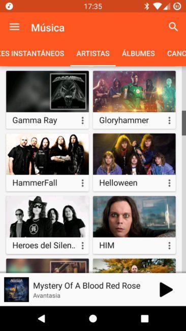 Google Play Music con musica de la buena