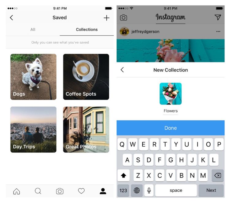 Organizar las fotos guardadas en Instagram con las etiquetas Colecciones