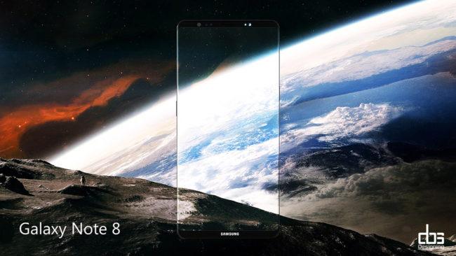 Biseles del panel OLED del Samsung Galaxy Note 8