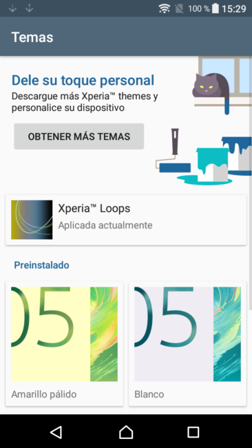 Temas incluidos en el Sony Xperia XA1