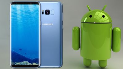 samsung galaxy s8 con muñeco android