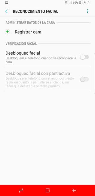 Samsung Galaxy S8+ reconocimiento facial