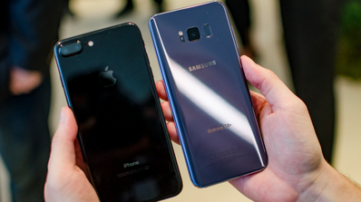 Samsung Galaxy S8 con el iPhone 7 Plus