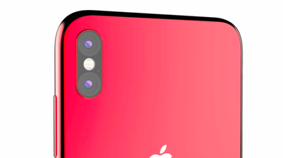 concepto iphone 8 rojo