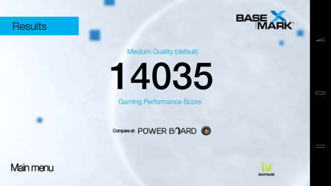 Resultado en Basemark del Energy Phone Pro 3