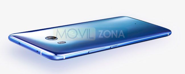 HTC U11 vista de la carcasa azul