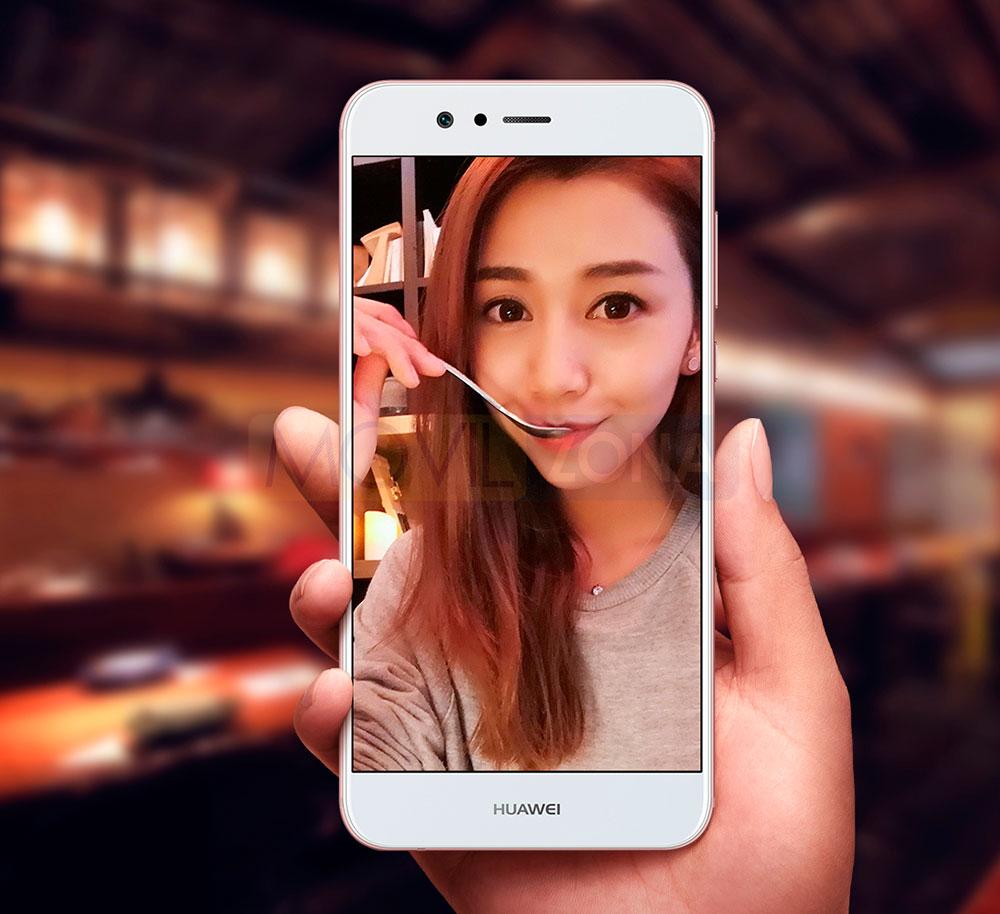 Huawei Nova 2 Plus blanco con chica en portada