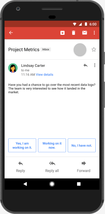 Respuestas inteligentes en Gmail para iOS y Android