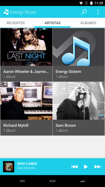 Música incluida en el Energy Phone Pro 3