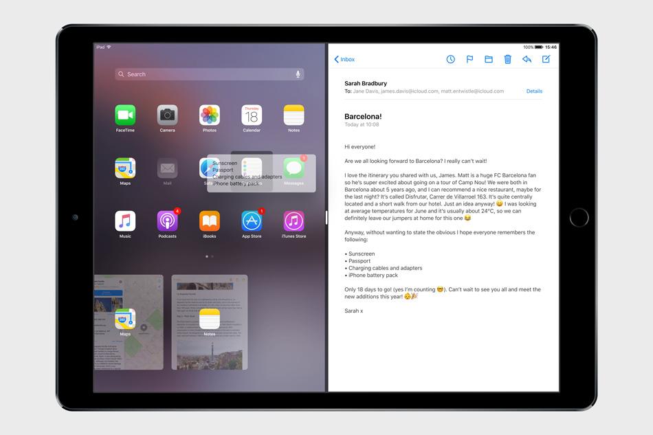 Pantalla dividida o Split View para iPad en iOS 11
