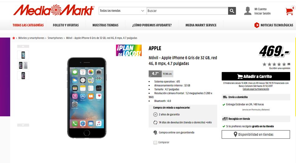 iPhone 6 económico de 32 GB