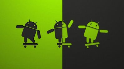 logo android fondo verde y negro