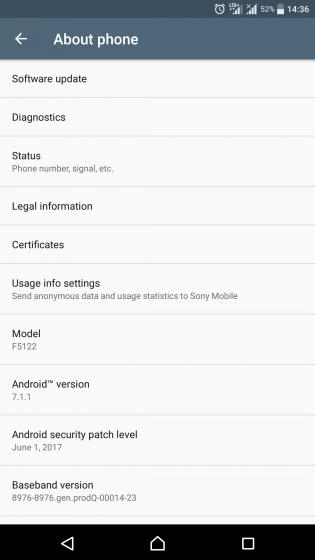 Actualización para los Sony Xperia X con Android 7.1.1