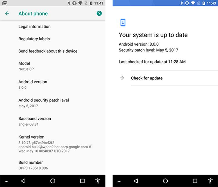 Información sobre Android 8.0 Oreo