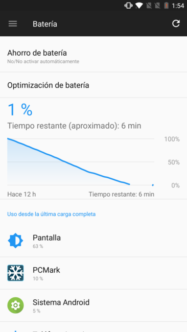 Consumo batería OnePlus 5