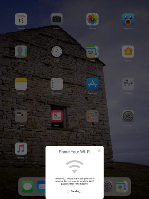 Proceso para compartir WiFi entre iDispositivos con iOS 11