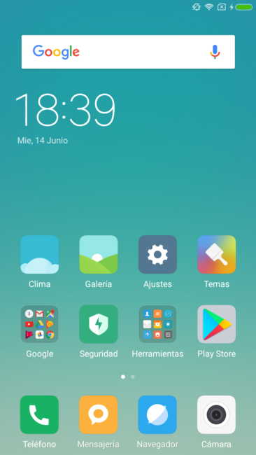 Escritorio del Xiaomi Mi 6