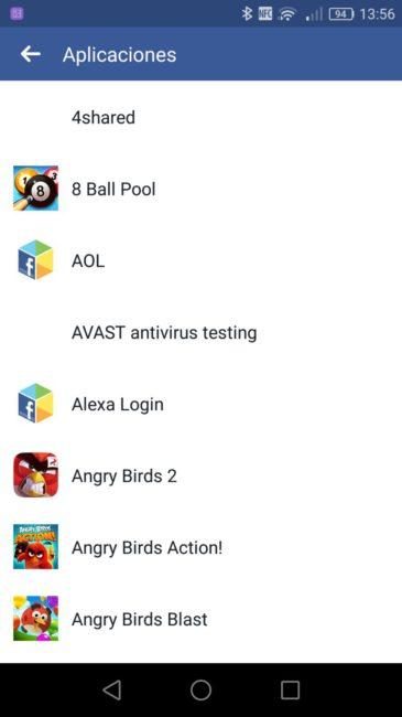 Notificaciones de aplicaciones Facebook Android
