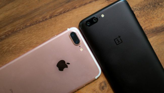 cámaras oneplus 5 y iphone 7 plus