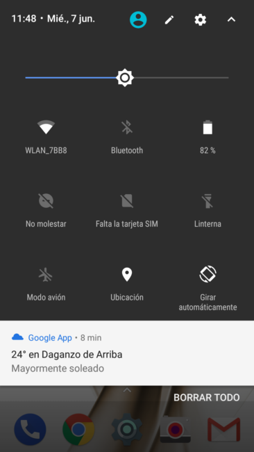 Accesos rápidos del BQ Aquaris X