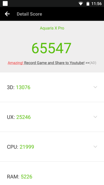Test AnTuTu BQ Aquaris X