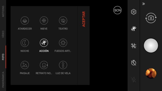 Modos incluidos en la app cámara BQ Aquaris X