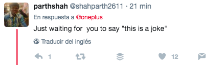 Tweet del OnePlus 5
