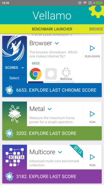 Resultado Vellamo del Xiaomi Mi 6