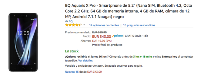 bq aquaris x pro amazon