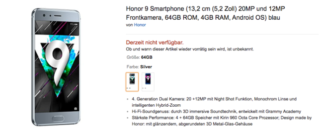 honor 9 amazon