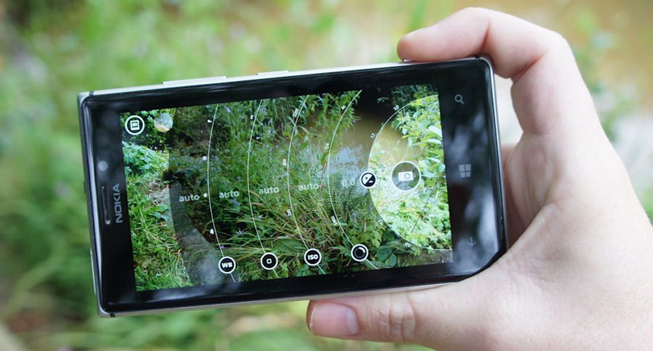 Interfaz de la cámara de un Nokia Lumia con Windows Phone