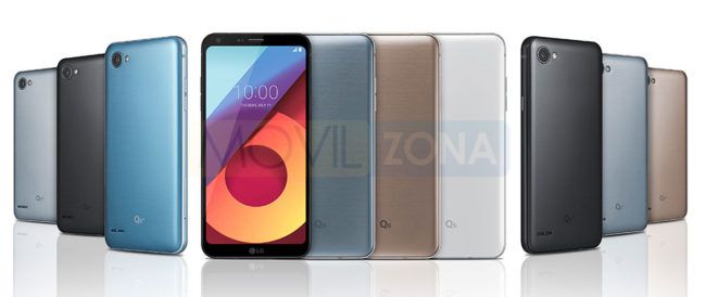 LG Q6 vista frontal de todos los modelos