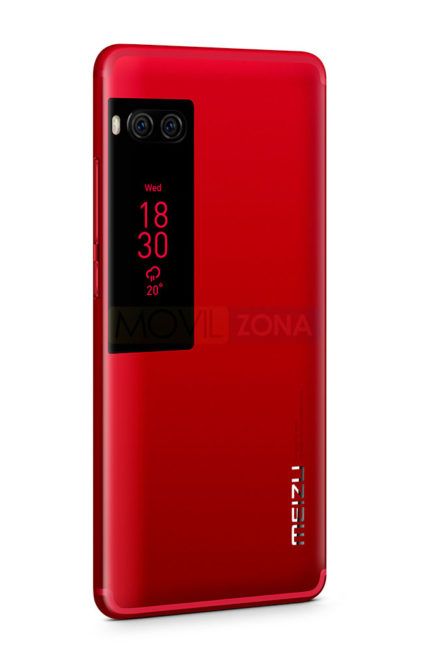 Meizu PRO 7 rojo vista trasera