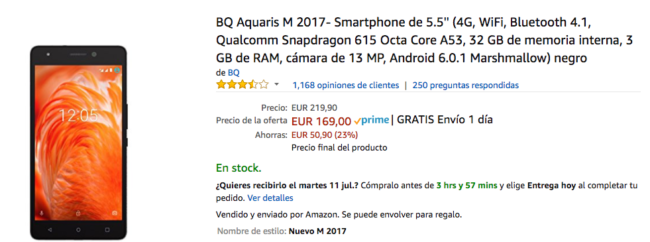 bq aquaris m 2017 amazon
