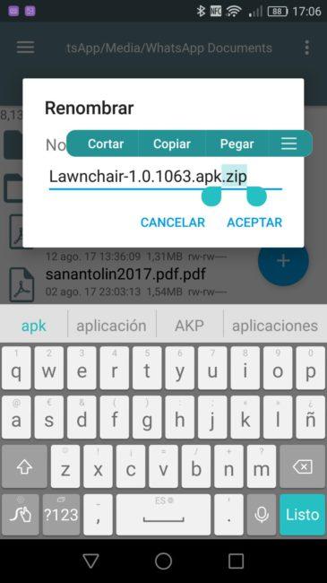 Cambiar nombre archivo Android Root Explorer