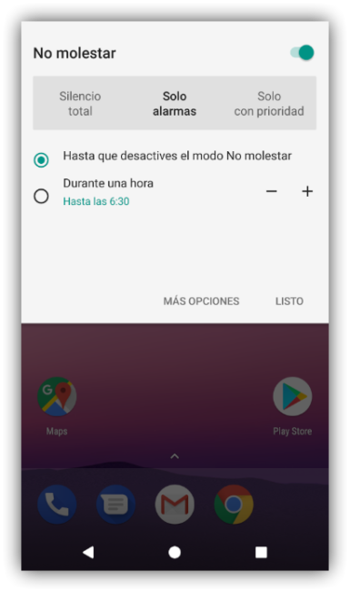 Configurar acceso rápido modo No Molestar Android 8.0 Oreo