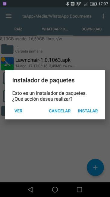 Instalar APK enviado por WhatsApp en Android