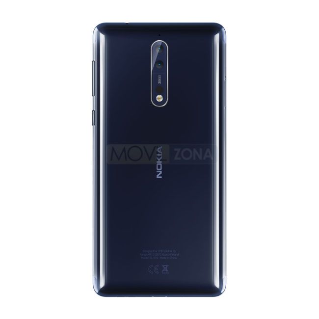 Nokia 8 azul vista trasera