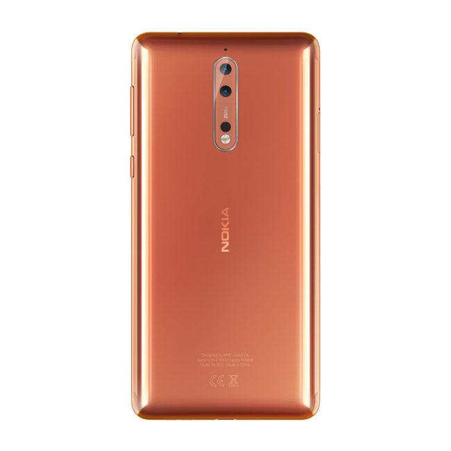 Carcasa trasera de color cobre del Nokia 8