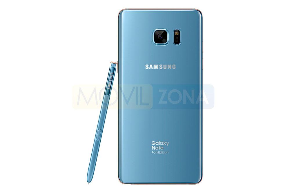 Samsung Galaxy Note 7 Fan Edition azul trasera