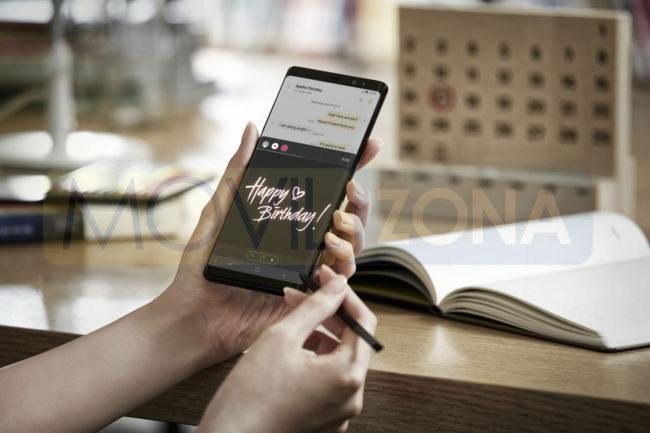 Samsung Galaxy Note 8 escritura a mano alzada